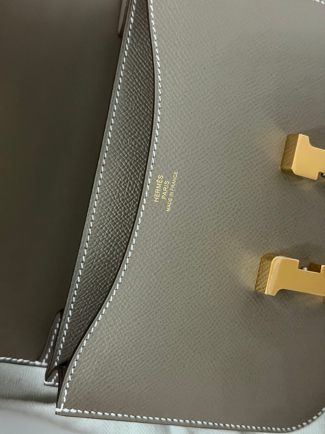 Hermes Constance 18 Etoupe Epsom Leather GHW Flap Bag Stamp D 2019