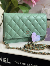 Load image into Gallery viewer, Chanel 23P Tiffany Green Caviar LGHW Classic Wallet on Chain (WOC)
