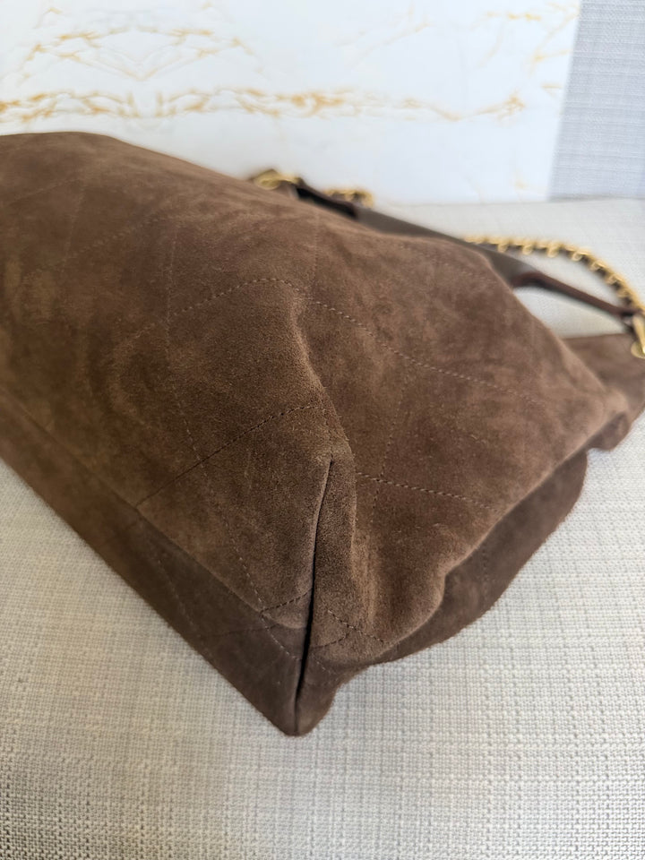 CHANEL 26C Brown Suede Maxi Hobo Bag 2026