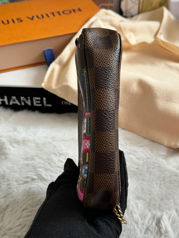Louis Vuitton Vivienne Christmas Limited Edition Mini Pochette Damier Ebene