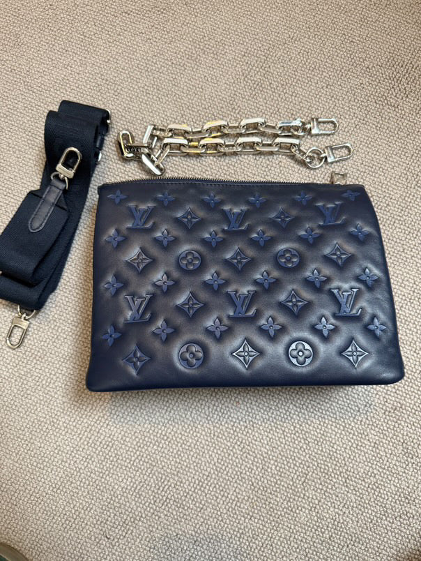 LOUIS VUITTON LV Coussin PM Navy Leather SHW