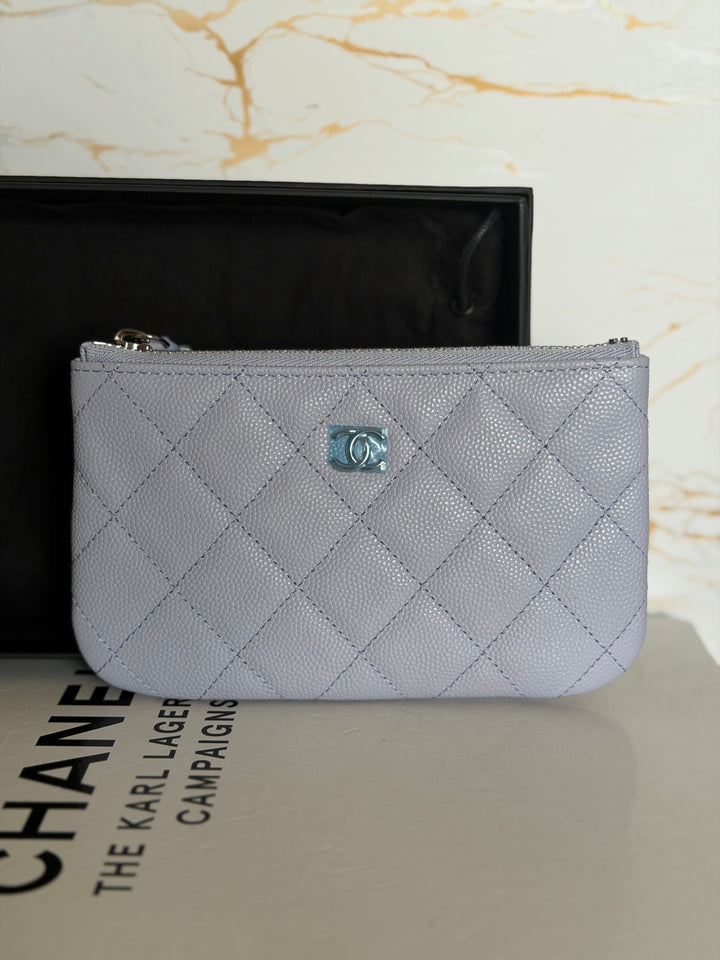 CHANEL series 31 Light purple caviar SHW Mini O Case Pouch 15 cms