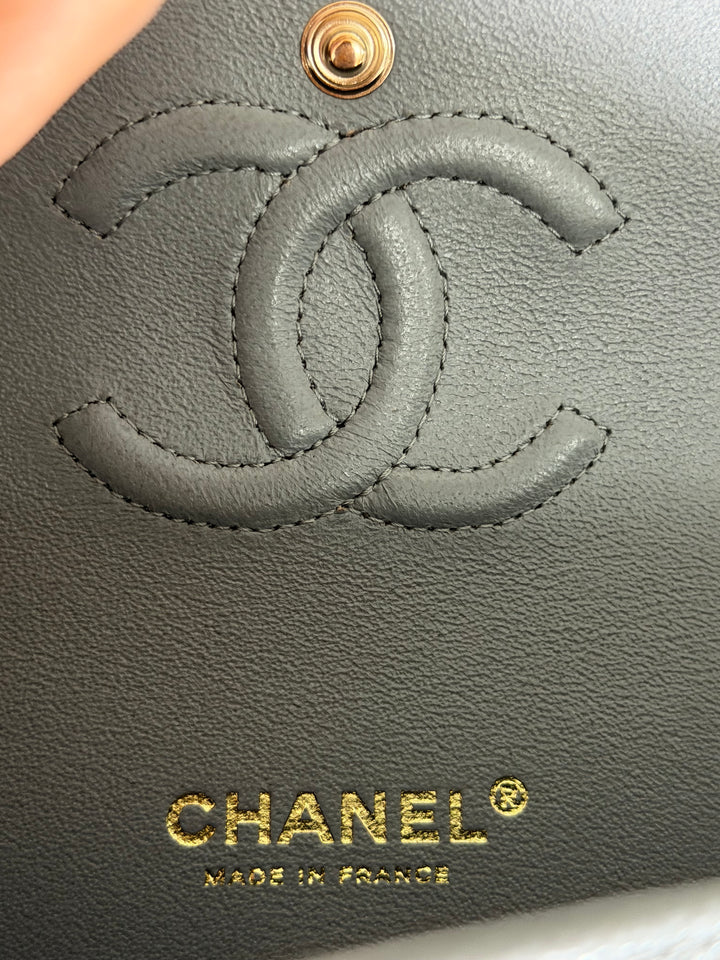 CHANEL Series 29 20C collection 2020 Grey caviar LGHW Small Timeless Classic double flap bag