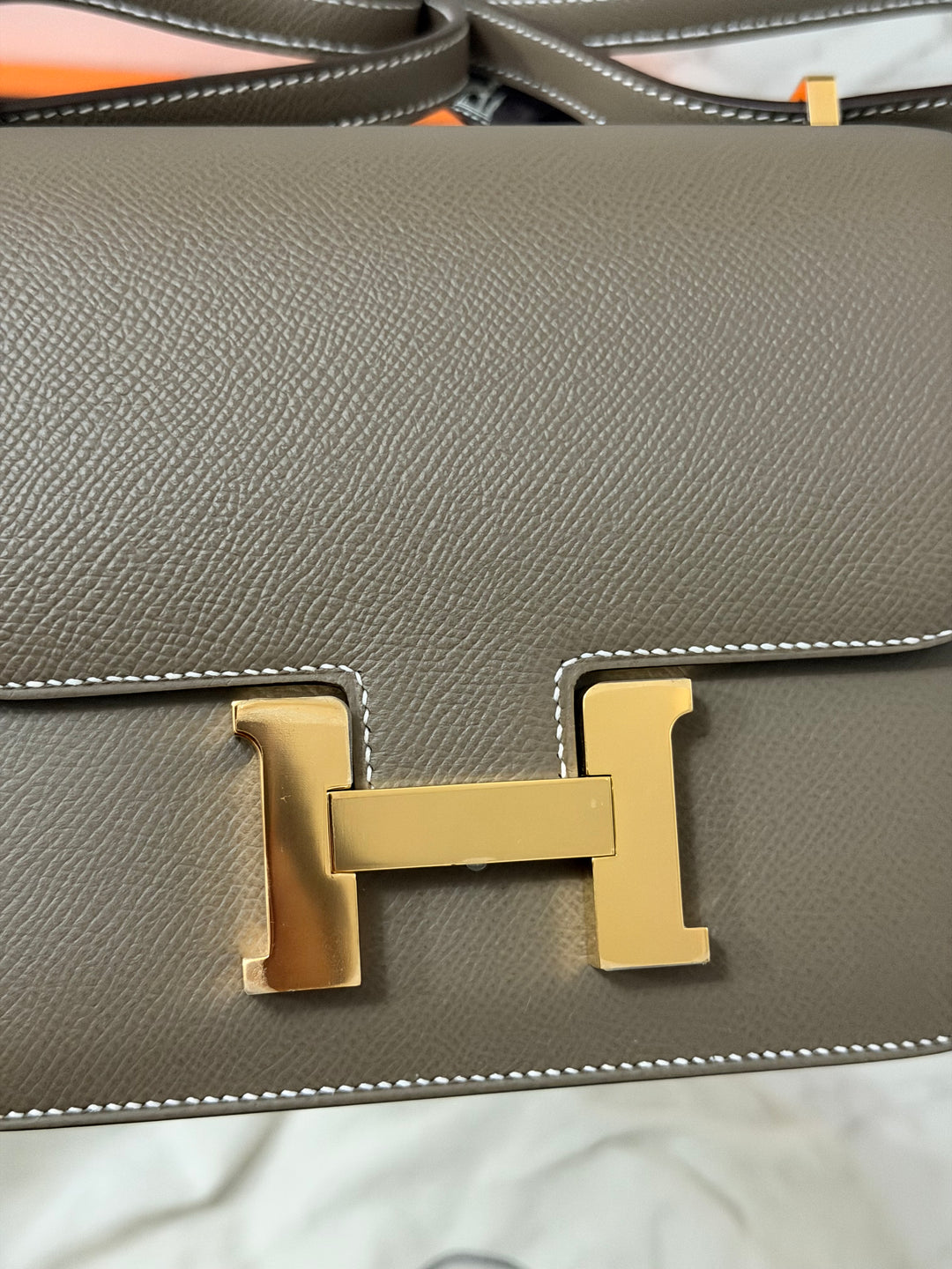 Hermes Constance 18 Etoupe Epsom Leather GHW Flap Bag Stamp D 2019