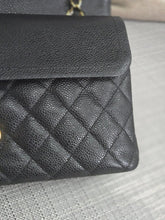 Load image into Gallery viewer, Chanel series 16 circa 2012 Black Caviar 11.12 Medium ML Timeless Classic Double Flap Bag with GHW
