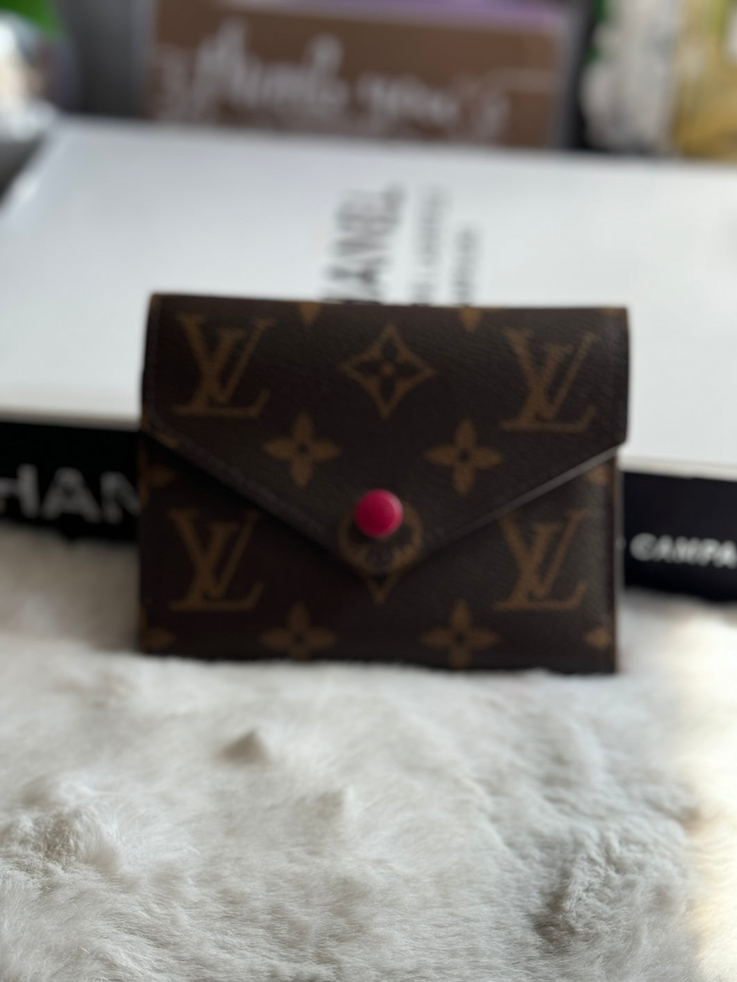 Louis Vuitton Victorine Wallet in Fuchsia Momogram Canvas