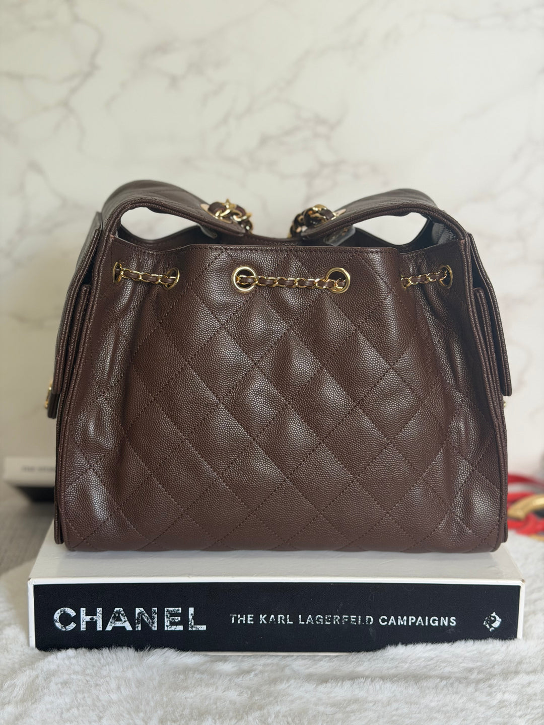CHANEL 26B Chocolate brown Caviar LGHW 25 Hobo Bag size Small 2026
