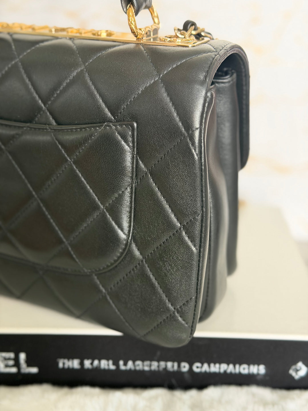 CHANEL Black Lambskin LGHW Trendy CC Flap Bag size SMALL with Non detachable Shoulder strap 2023