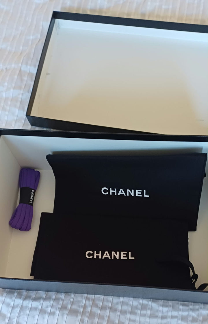 CHANEL 19P Purple Lycra Trainers size EU 35.5