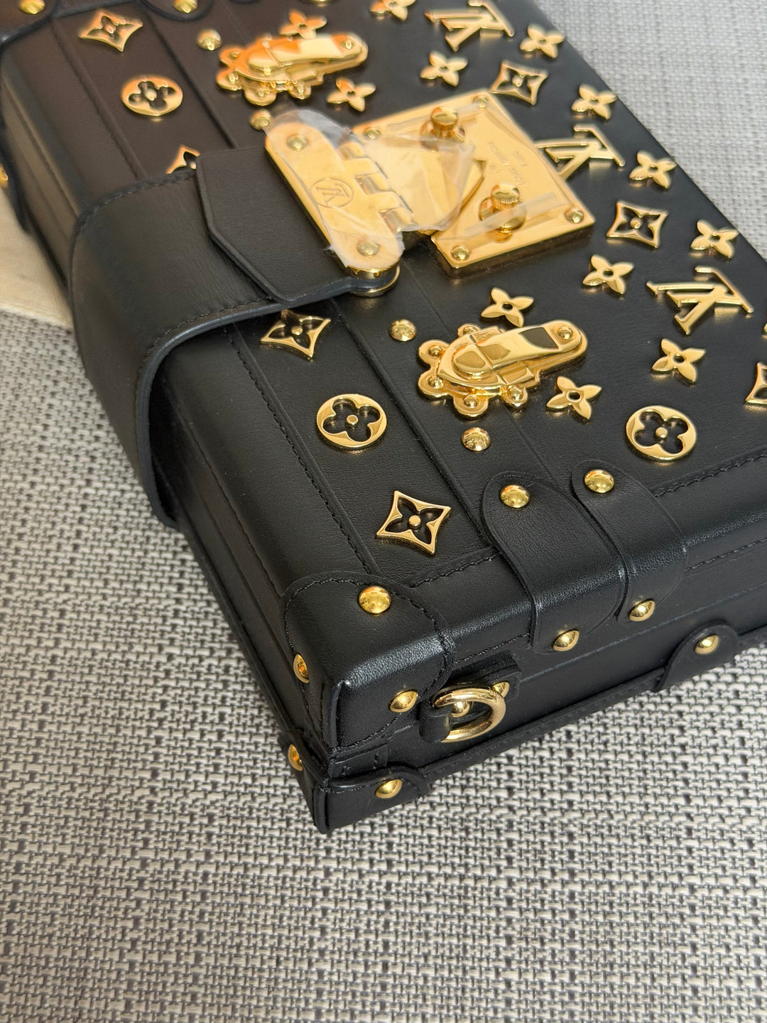 LOUIS VUITTON LV Petite Malle in Metal Black and Gold
