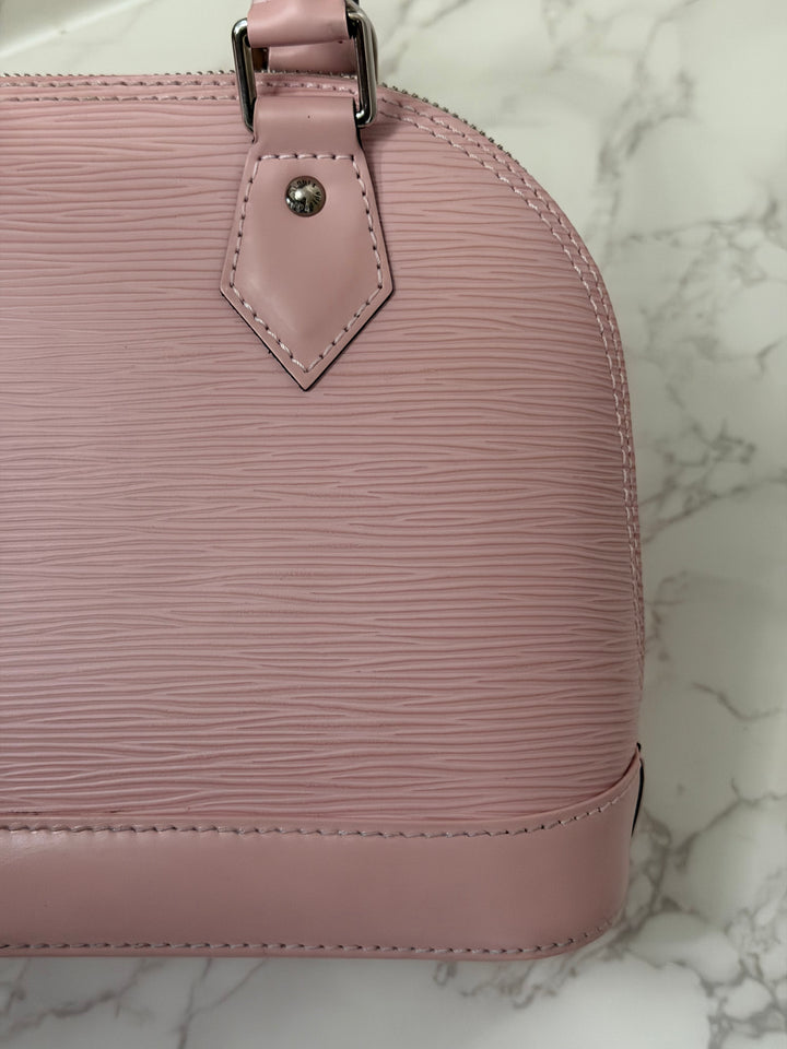 LOUIS VUITTON LV Alma BB in Rose Ballerine Epi Leather with Shiny Silver Hardware 2017