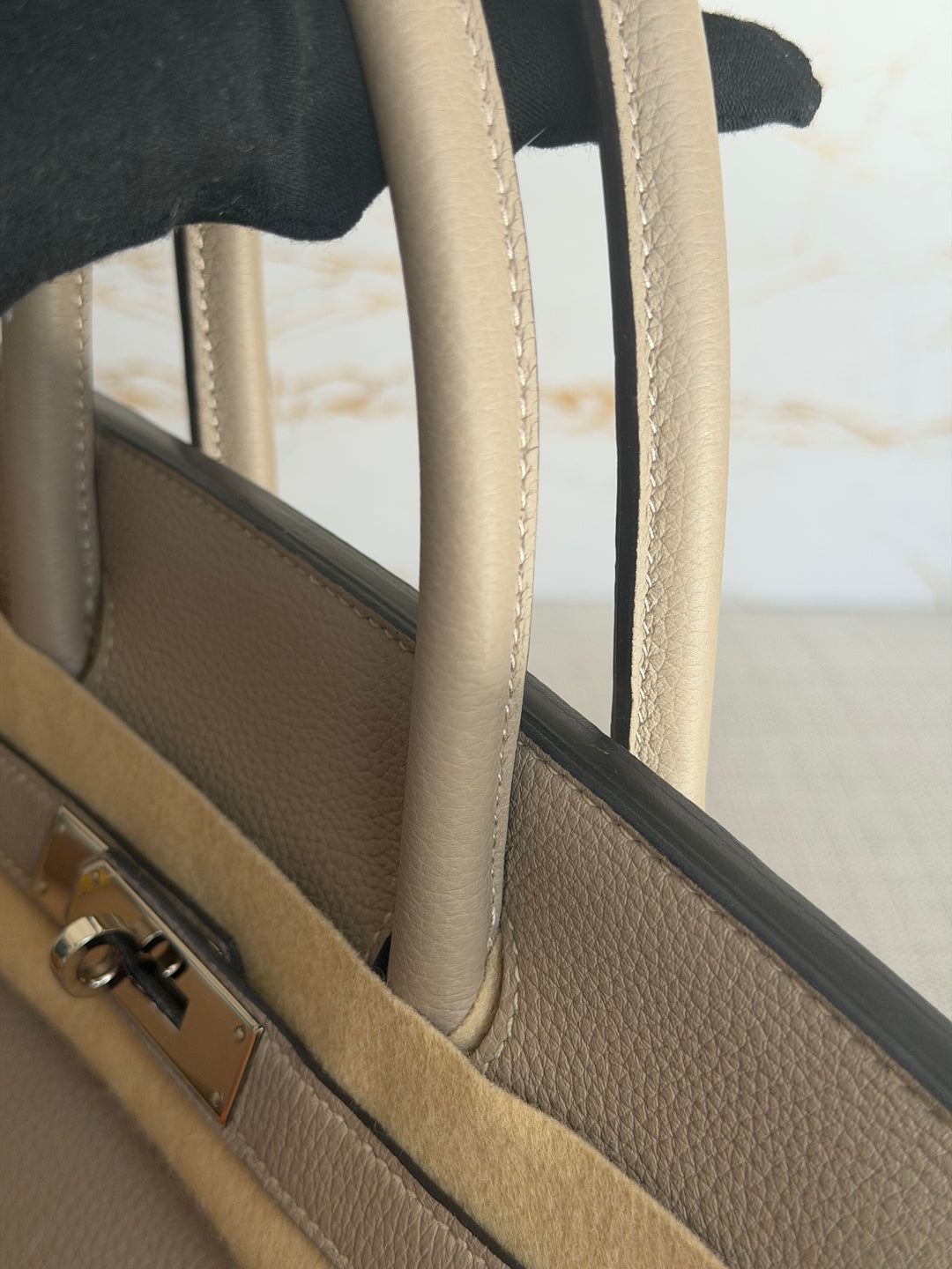 Hermès Gris Tourterelle Togo Leather PHW Birkin 30 Stamp T 2015