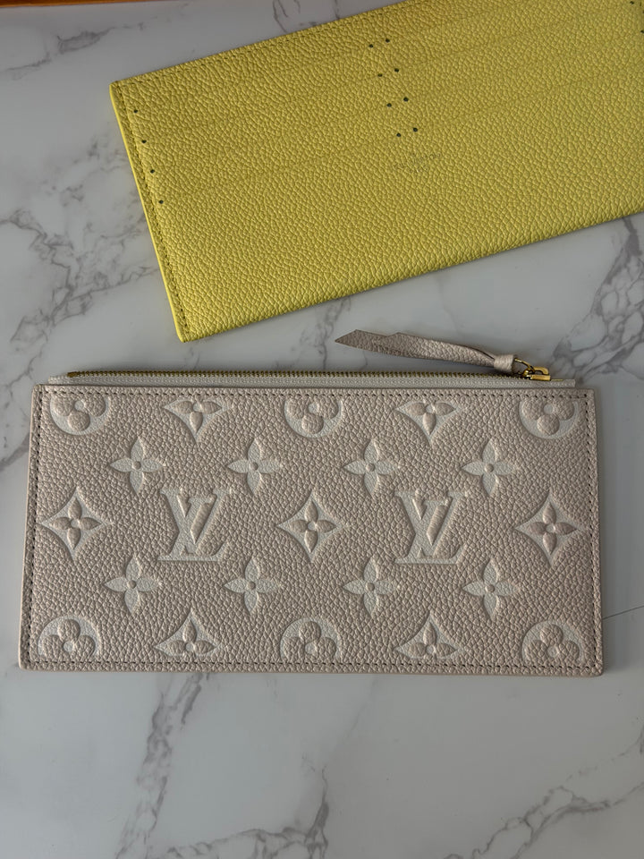 LOUIS VUITTON LV Pochette Felicie 2022 Pink/Beige/Yellow Emprinte Leather