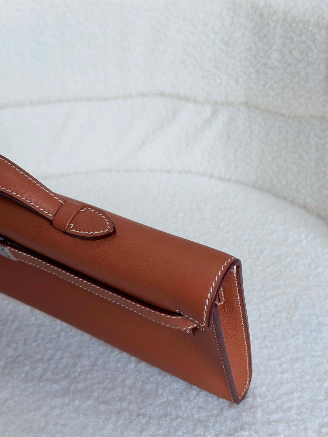 HERMÈS Kelly Cut Gold Swift Leather PHW 2014 Stamp R in []