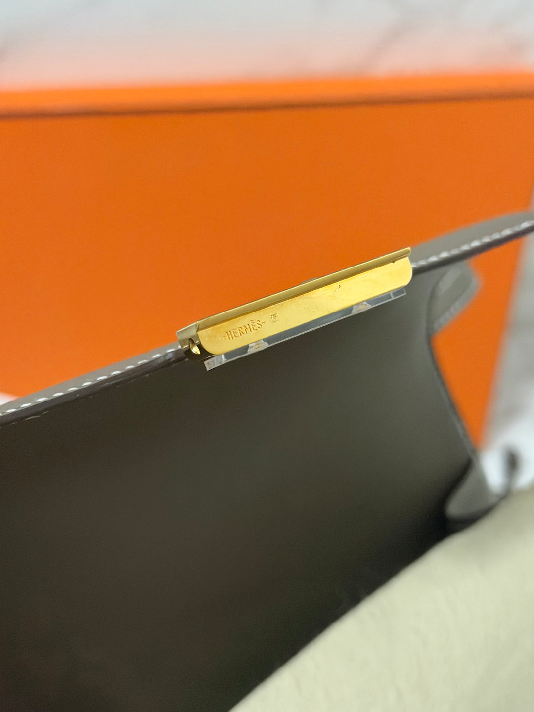 Hermes Constance 18 Etoupe Epsom Leather GHW Flap Bag Stamp D 2019