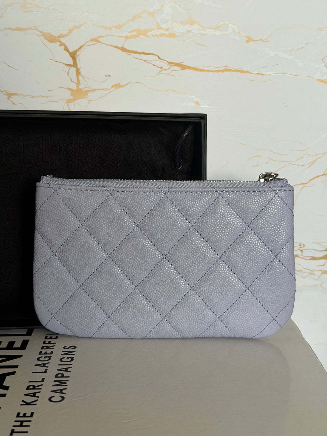 CHANEL series 31 Light purple caviar SHW Mini O Case Pouch 15 cms