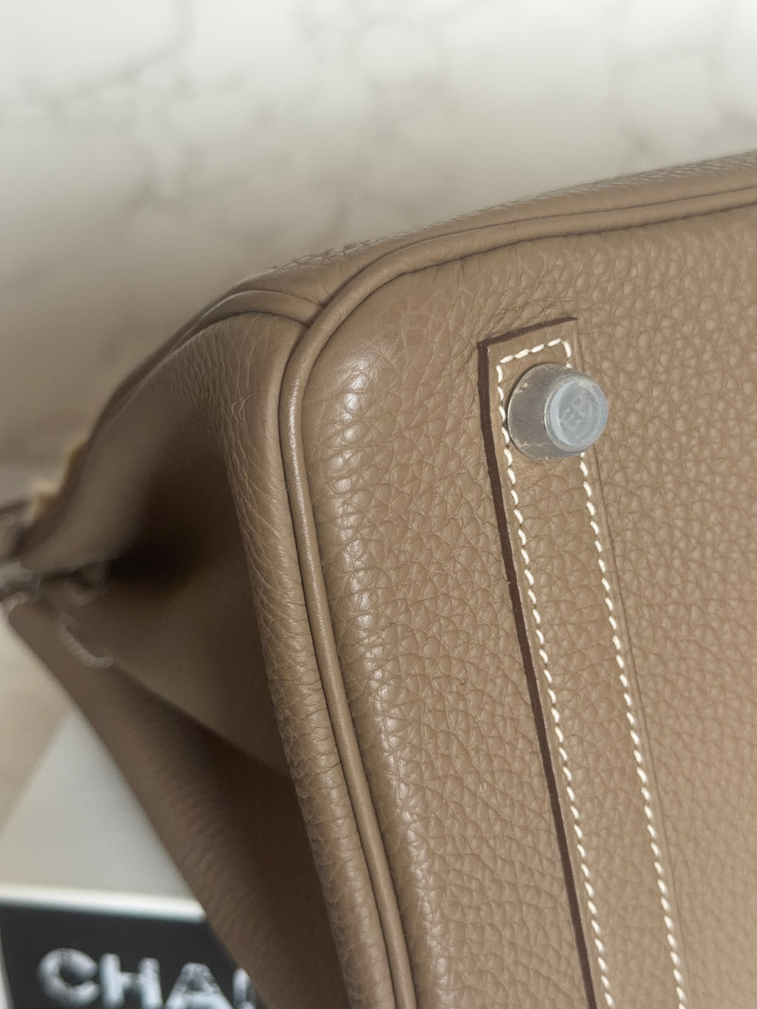 Hermès Etoupe Togo Leather PHW Birkin 30 Stamp A 2017
