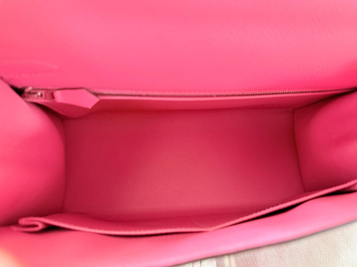 Hermes Kelly 28 in Rose Azalee Pink Epsom Leather PHW Stamp C 2018