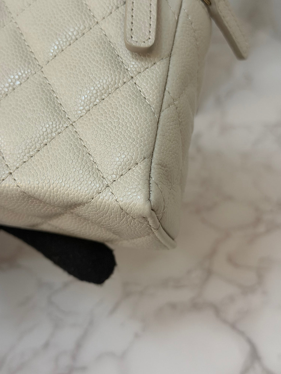 CHANEL 25B 2025 Light Grey Caviar LGHW Long Vanity Bag with Detachable Chain