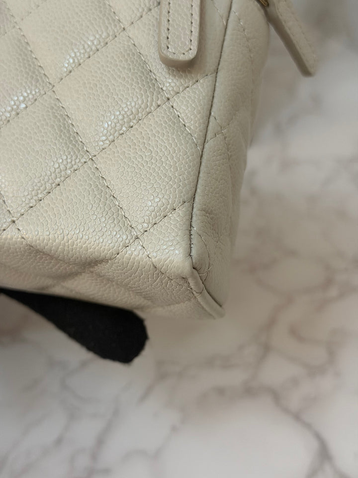 CHANEL 25B 2025 Light Grey Caviar LGHW Long Vanity Bag with Detachable Chain