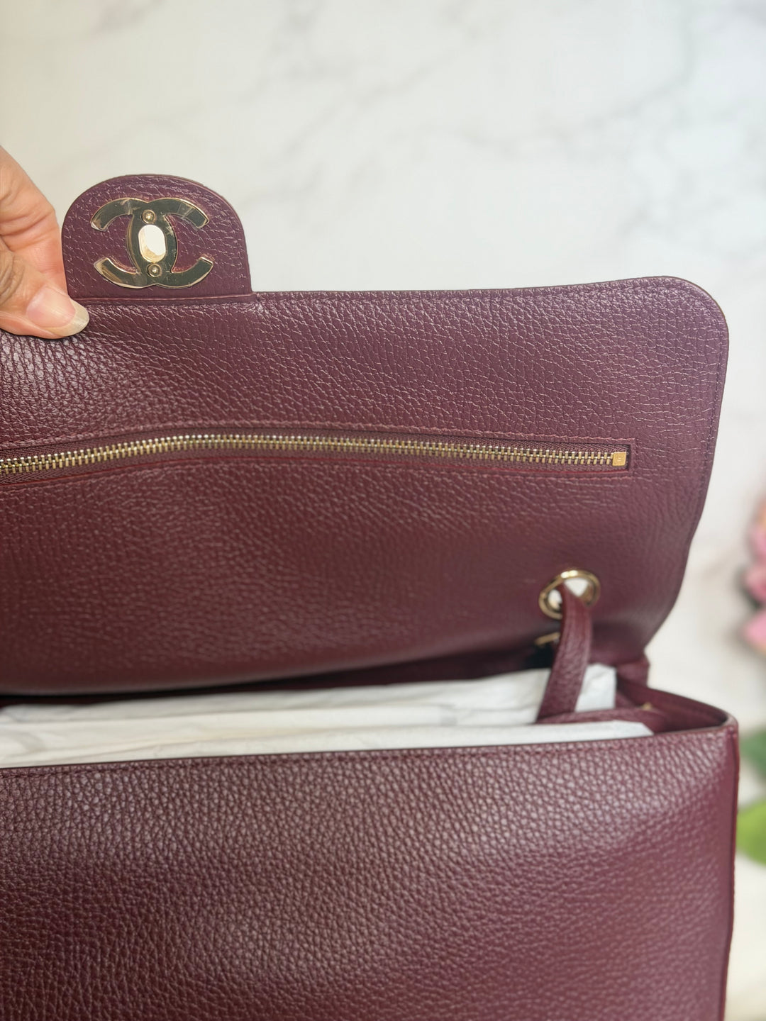 WA/Email to purchase only- CHANEL Burgundy Caviar LGHW 26S collection Matthieu Blazy Maxi 32 cms Flap Bag 2026