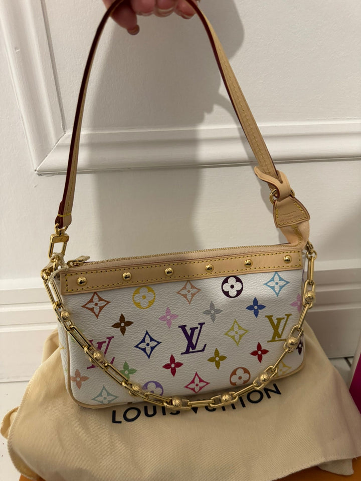 LOUIS VUITTON LV x TM Multicolor Monogram Pochette Accessoires Blanc/White
