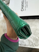 Load image into Gallery viewer, Chanel 18S Emerald Green Caviar LGHW Full size (8 inches) Sarah Flap Wallet
