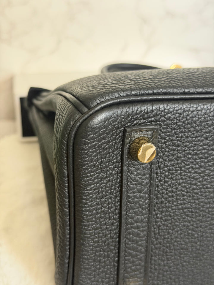 WA/Email to purchase only- HERMÈS Noir Black 89 Togo Leather GHW Birkin 25 Stamp U 2022 Kept unused
