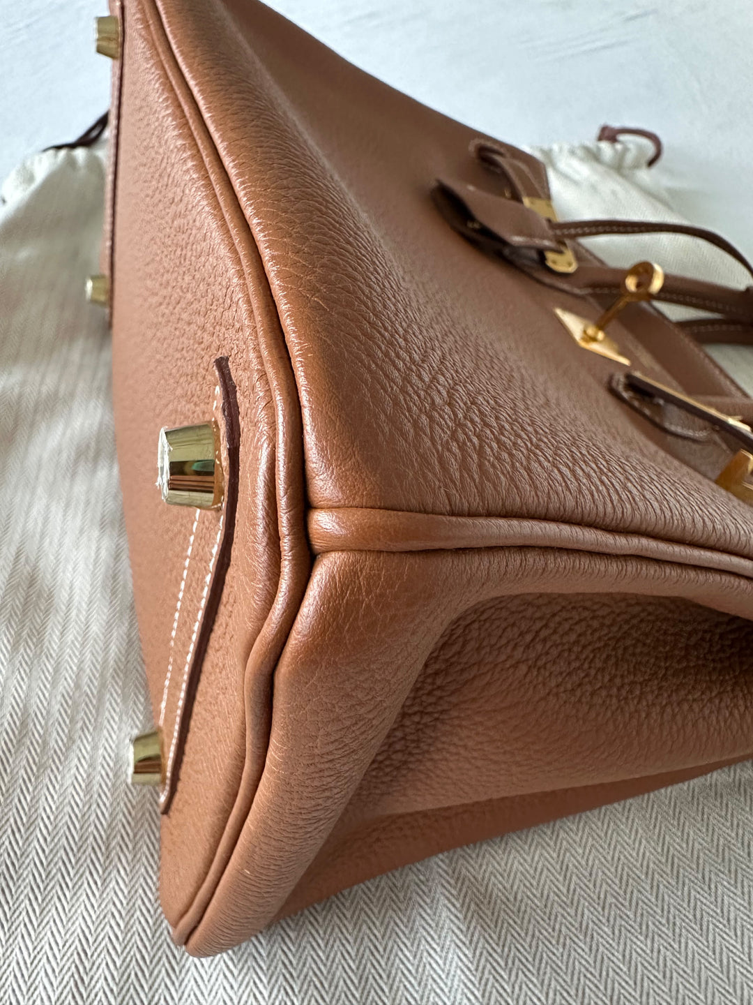 WA/Email to Purchase only- HERMÈS Gold Togo Leather with GHW Birkin 25 Stamp X 2016