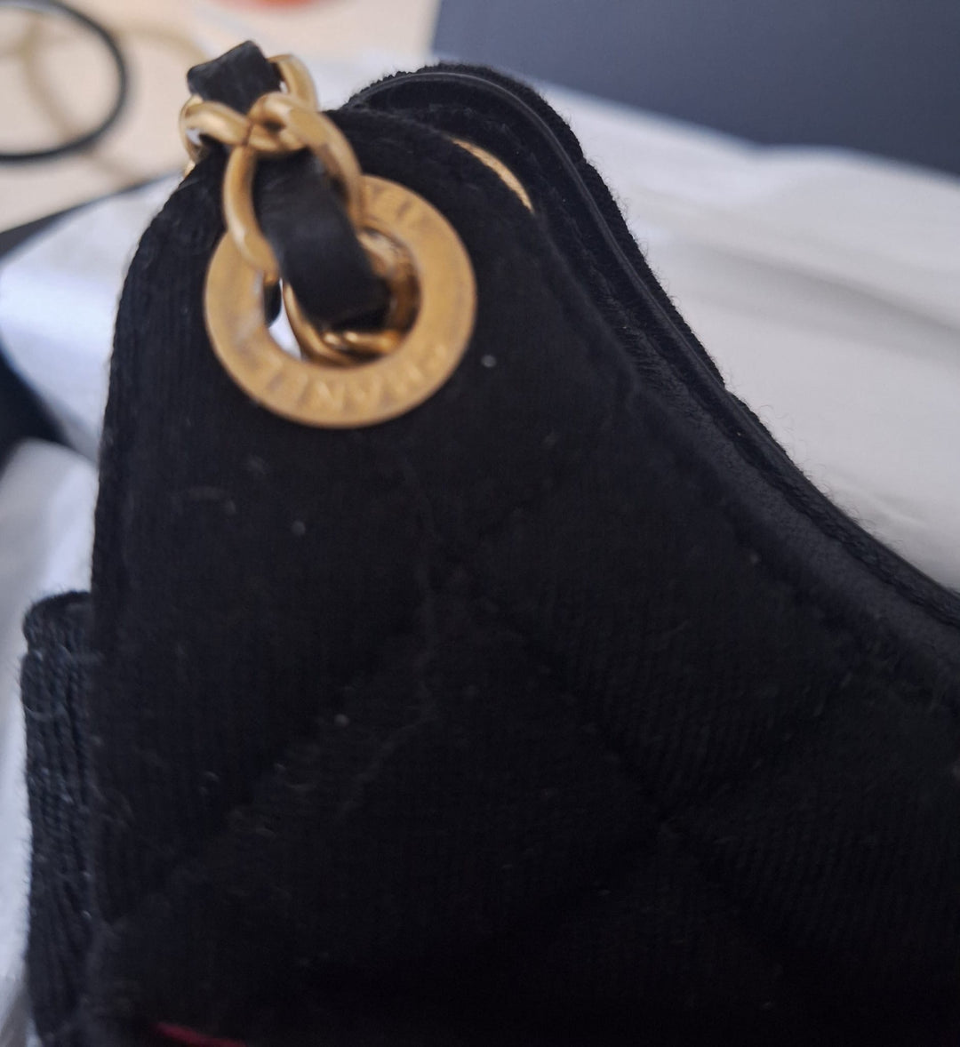 CHANEL Jersey Wavy Hobo Bag with Aged GHW Size Small