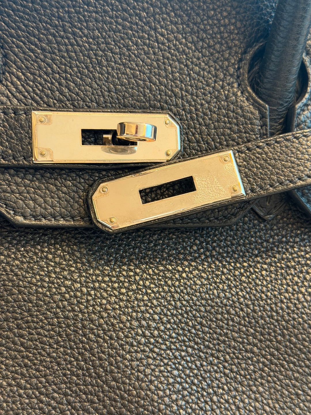 HERMÈS Black Noir Togo Leather PHW Birkin 35 Stamp M in Sq