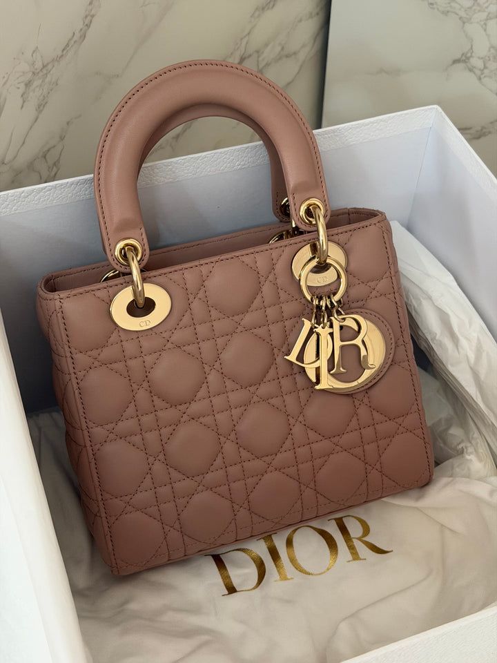 DIOR Lady Dior In Blush Lambskin LGHW size SMALL 2020