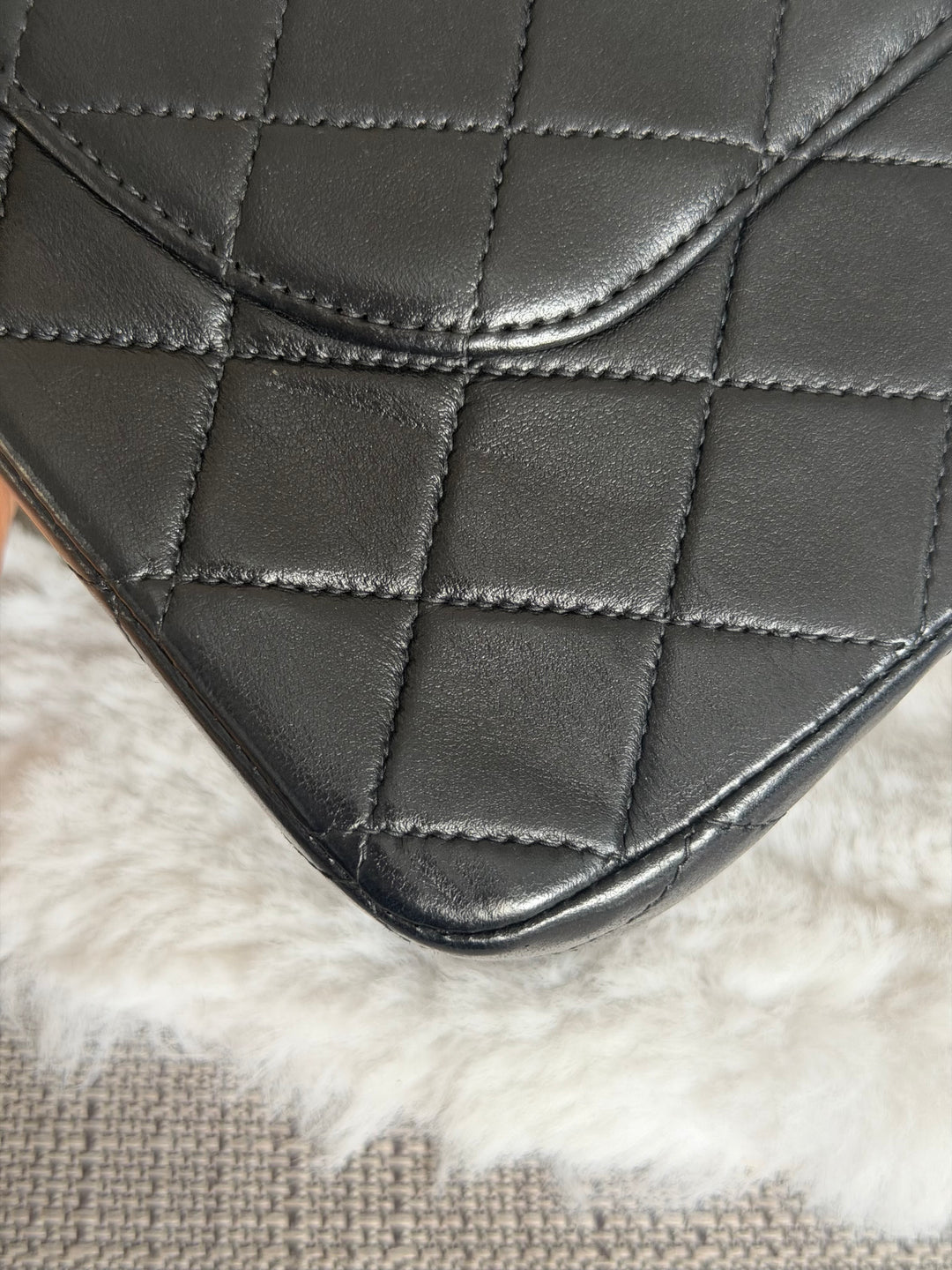 CHANEL series 6 Black Lambskin 24K GHW Vintage Medium ML Timeless Classic Double Flap Bag circa 2000-2002