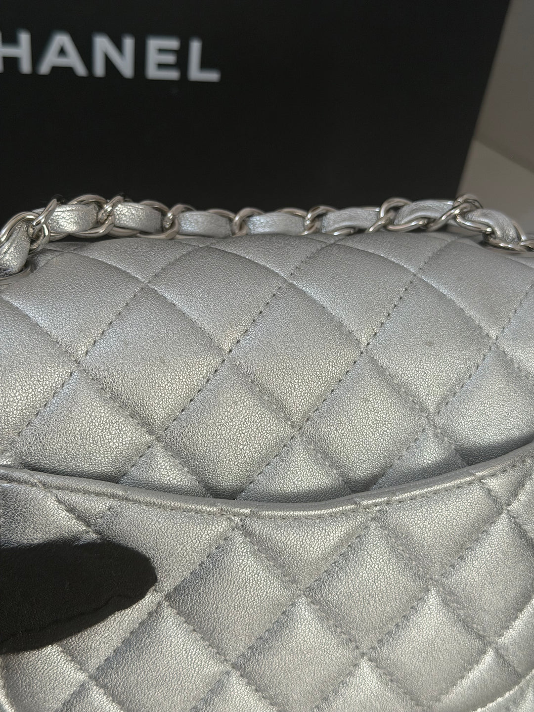 Chanel Series 31 21P Collection Iridescent Silver lambskin SHW Square Mini Flap Bag 2021