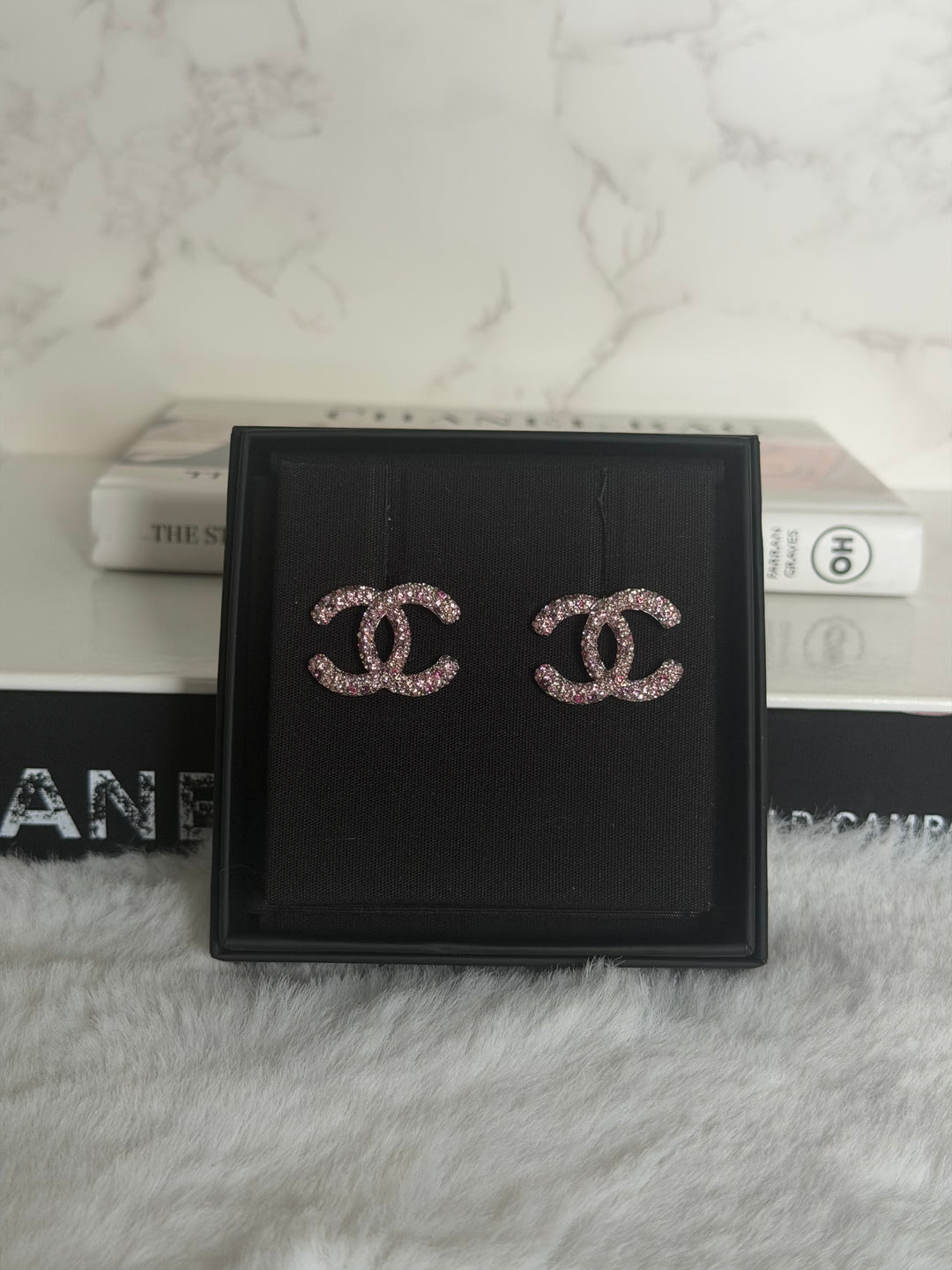 CHANEL 26A 2026 Pink Multi coloured Crystal Earrings 2 cms
