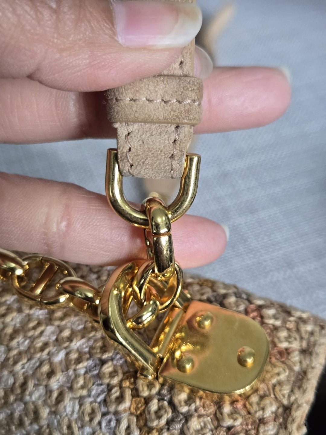 DIOR Cannage Woven Raffia and Suede in Beige GHW size SMALL