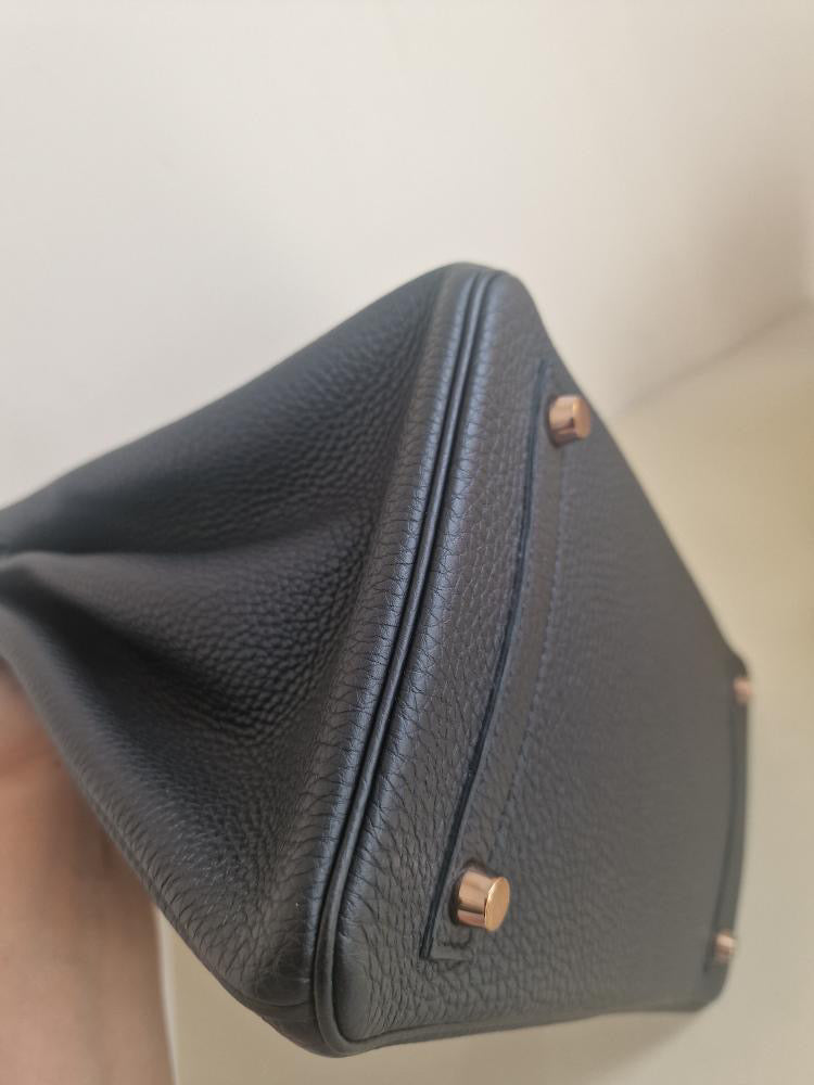 HERMES Noir/Black Togo Leather RGHW Birkin 30 Stamp D 2019