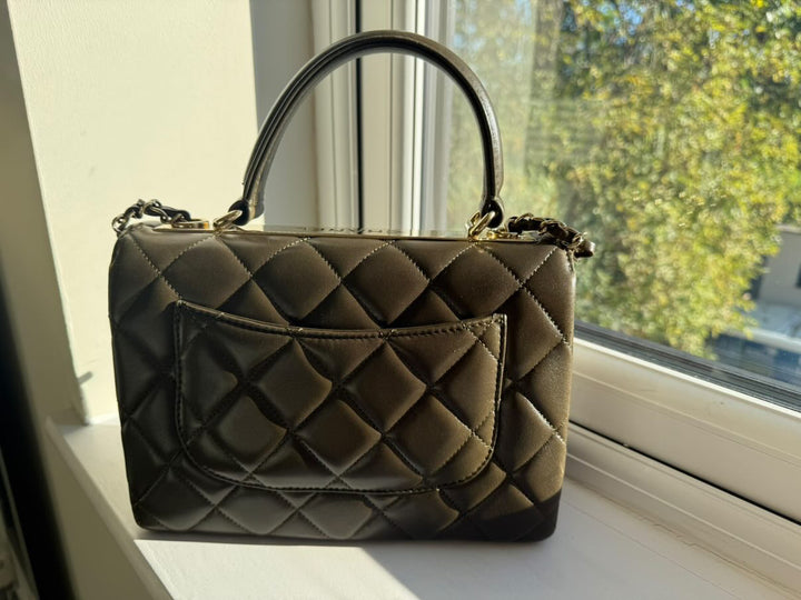 CHANEL series 23 2016 Khaki Green Lambskin LGHW Trendy CC Flap bag size Small with detachable chain