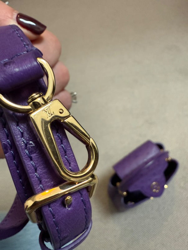 LOUIS VUITTON LV Mini Capucines LGHW Amethyst Ostrich Leather with detachable strap
