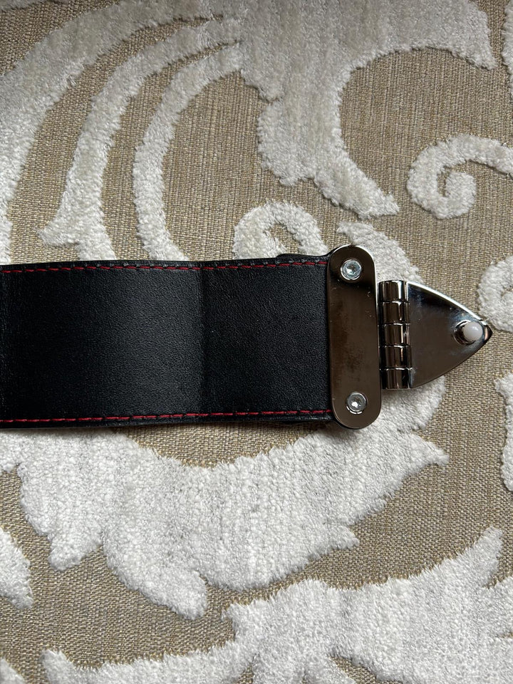 LOUIS VUITTON Red White and Black Leather Trunk Petite Malle with Silver Hardware 2015