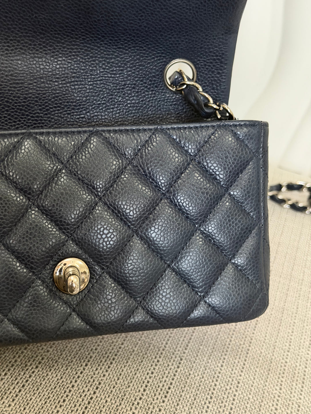 CHANEL series 19 Navy Caviar SHW Mini Rectangular Flap Bag 2014