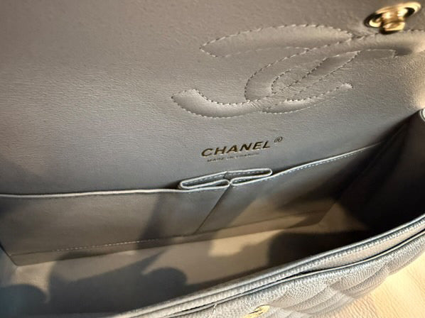 CHANEL 20C collection 2019/2020 series 29 Grey caviar LGHW Medium ML Timeless Classic Double Flap Bag