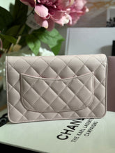 Load image into Gallery viewer, Chanel 22P 2022 Pre Spring/Summer Collection Light Sakura Pink Caviar LGHW Timeless Classic Wallet on chain (WOC)
