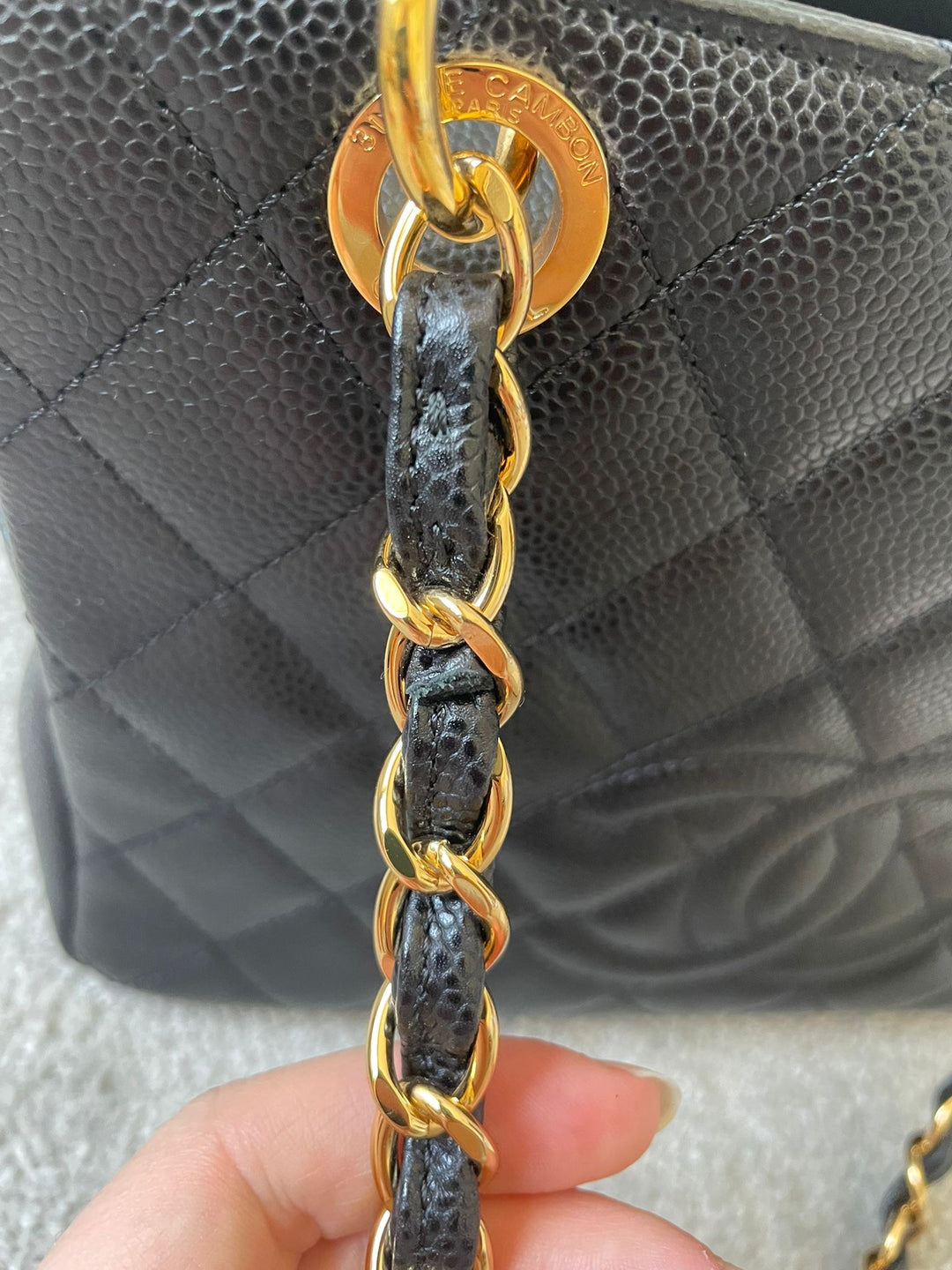 Petite Timeless Tote (PTT) in Black caviar GHW series 14 2011