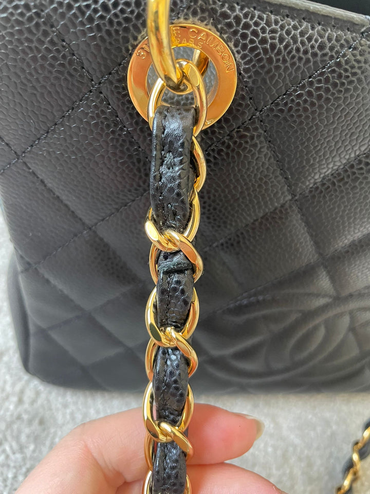 Petite Timeless Tote (PTT) in Black caviar GHW series 14 2011