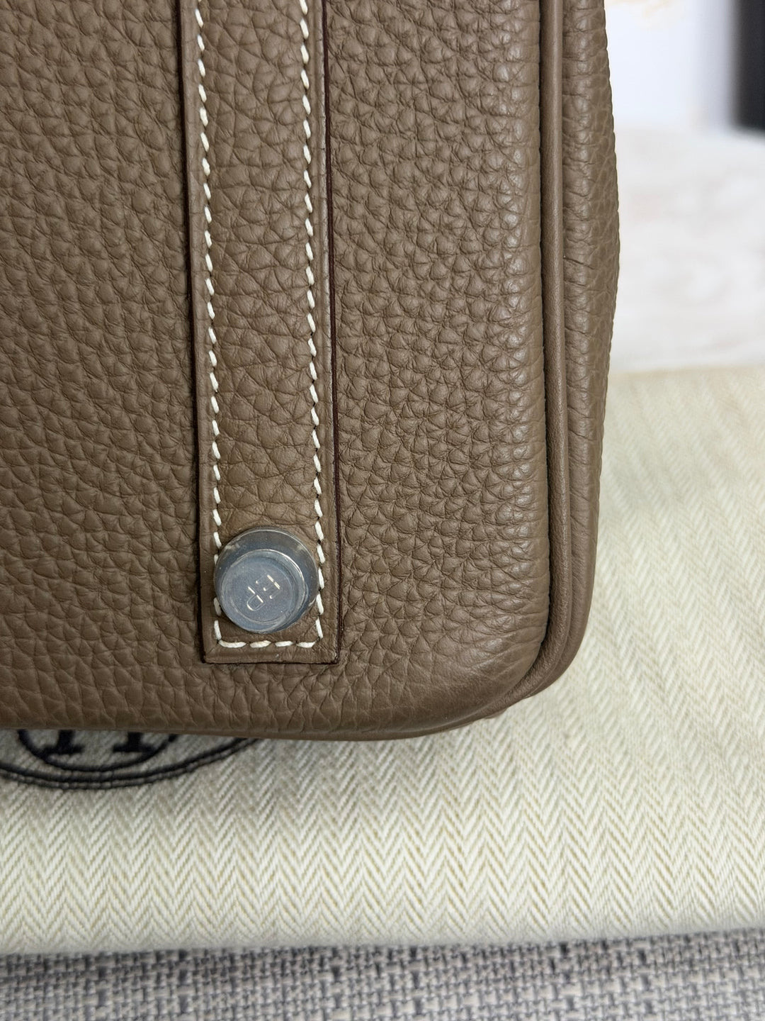 Hermès Etoupe Togo Leather PHW Birkin 30 Stamp A 2017