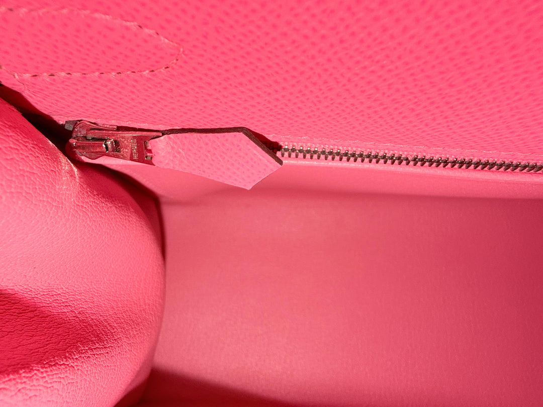 Hermes Kelly 28 in Rose Azalee Pink Epsom Leather PHW Stamp C 2018
