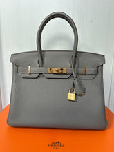 Load image into Gallery viewer, Hermes Birkin 30 Gris Meyer Togo Leather GHW Stamp U 2022
