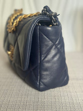 Load image into Gallery viewer, CHANEL 19 Size SMALL 26 cms series 31 Navy Lambskin Mixed Hardware Flap Bag with top handle

