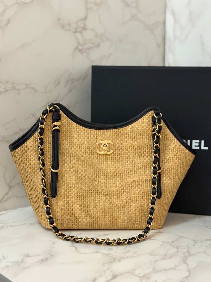 CHANEL 25K Raffia Small Tote Bag 2025
